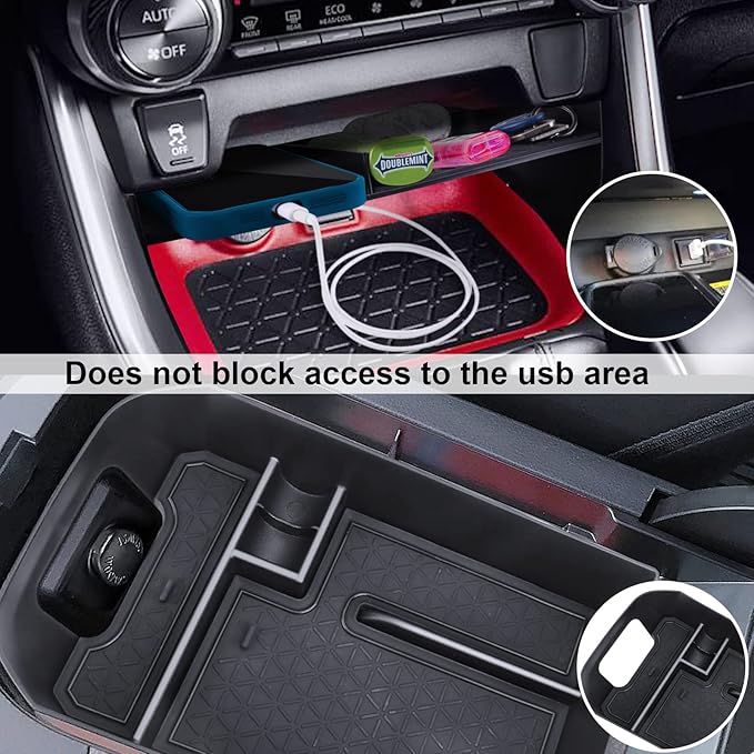 DIAMOOKY Upgraded Center Console Organizer Compatible with Toyota RAV4 2025 2024 2023 2022 2021 2020 2019 Interior Accessories, Gear Shift Storage Tray Drivers Side Cubby Drawer Storage Box - 3pcs