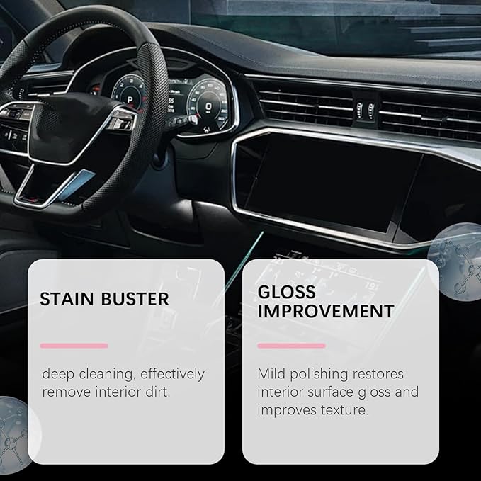 Car Interior Cleaner, Polishing Cleaner Detailer Spray for Vehicle Detailing, Total Vehicle Interior Detailer Spray Rejuvenation, 100ml Multi-Purpose Cleaner (2Pcs)