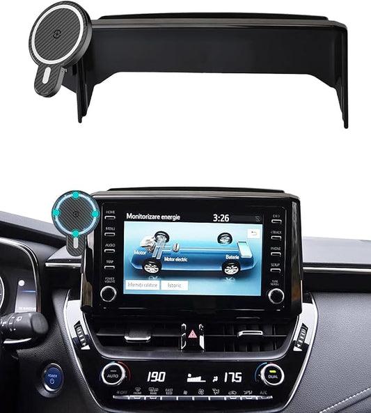PZK Car Phone Mount for 2019-2025 2026 Toyota Corolla/Corolla Hatchback/Corolla Cross 2022-2025 2026 Accessories 8-inch Screen Magnetic 15W Fast Wireless Charger Car Phone Holder Not Affect Air Vent