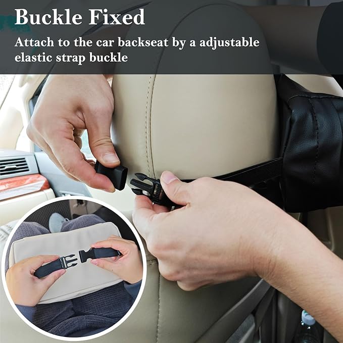 Car Tissue Holder for 120 Standard Tissue,Leather PU Tissues Box Cover for Car Backseat,Extra Large Rectangle Napkin Holder Soft Rectangular,Fits for Kleenex tissues,for Storage& Organization (Black)
