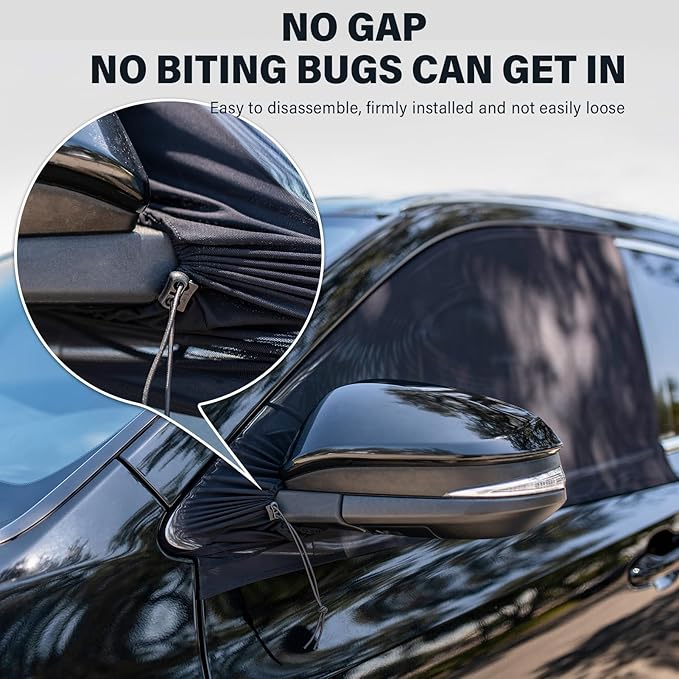 Sedans and Compact SUV Car Front Window Screens for Camping Front Windows Shade Driver Side Window Privacy Covers No Biting Bugs
