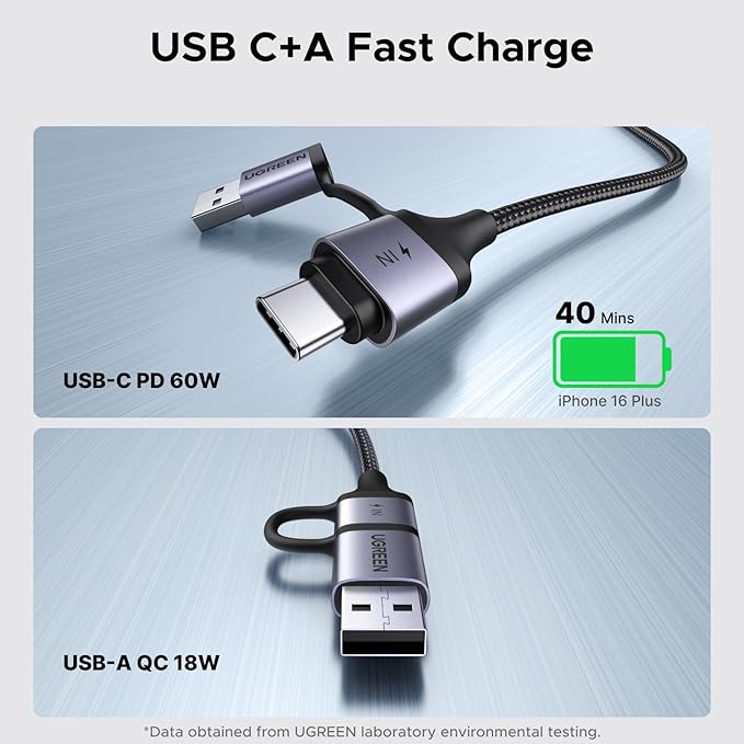 UGREEN USB C to 3.5mm Audio Cable and Charger 2 in 1 Hi-Res Type C to Aux TRS Headphone Car Stereo with PD 60W Fast Charging Compatible with iPhone 17 ProMax Galaxy S25 Pixel 10 iPad Pro Switch 2, 5FT