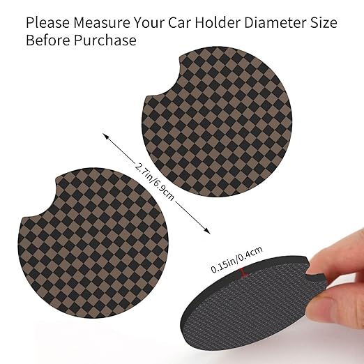 Car Trash Bag Chessboard Brown Hanging Back of Seat Car Portable Trash Bag Chessboard Brown Waterproof One-Handed Portable Strap Drawstring Garbage Bags 2 Pieces Car Coasters