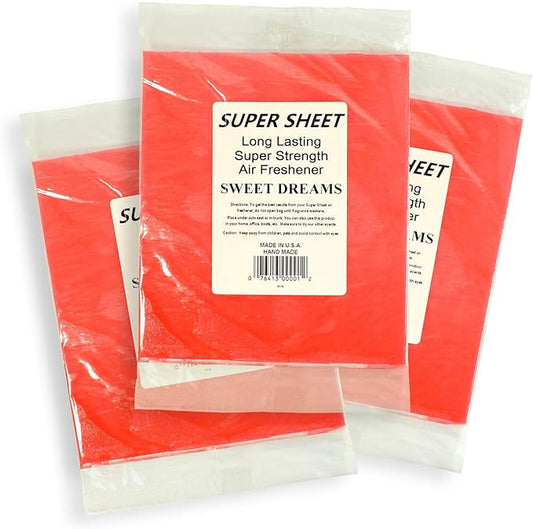 Jenray Super Sheet Large (8"x7") Under Seat Car Air Freshener, 3-Pack (Sweet Dreams)