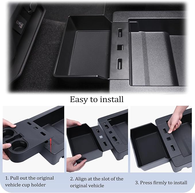 Underseat Storage Organizer Compatible with 2015–2025 2026 Ford F150 and 2017–2026 F250 F350 F450 with 40/20/40 Jump Seat – Replaces OEM Cup Holder HC3Z-2813562-AB