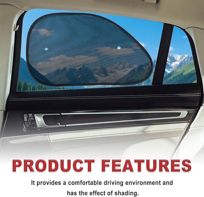 2 Pieces Universal Car Window Sun Shade Side Window UV Protection for Child and Baby Blocks Glare Sunlight and Heat Reduces Fading and Damage Fits Most Cars