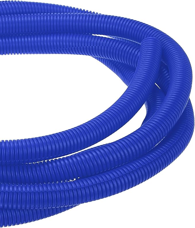 DMiotech 10ft Wire Loom Split Tubing 1 Inch(25.4mm) ID, Cord Protectors from Pet Flexible Conduit Cable Management for Office Home Garden, Blue