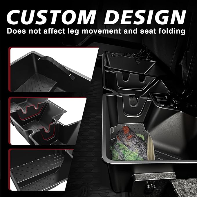 VaultsOnWheels Under Seat Storage Box Fit for Dodge Ram 1500 2026 2025-2019 Crew Cab Accessories, Console Organizer Truck Tool Box Custom Fit Detachable Underseat Organizer (Not for Classic Model)