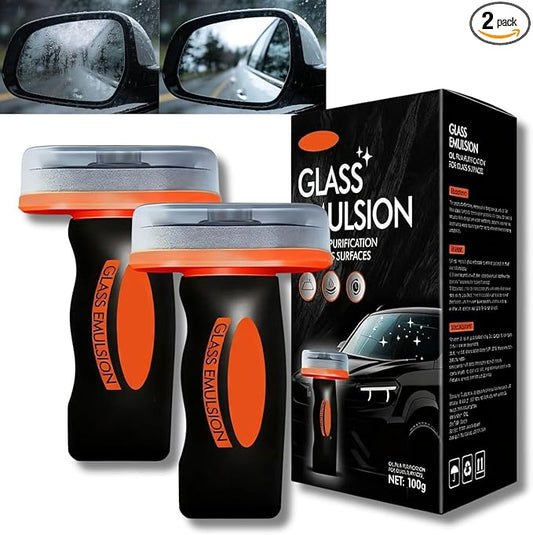 2Pcs Glass Guard, Car Oil Film Cleaner, Powerful Glass Emulsion Oil Film Remover, Auto Window Rain Cleaner, Window and Windshield Cleaning Tool for Car Windows Home, Improve Clarity for Driving (2pcs)