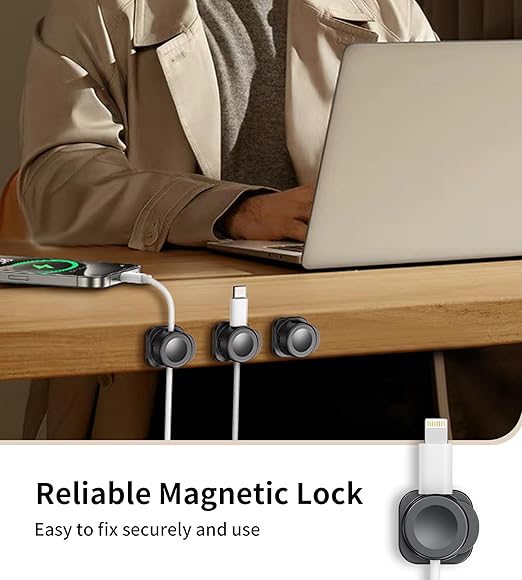 [16 Pcs] Cord Organizer, Magnetic Cable Clips Cable Management, Wire Organizers with Enhanced Adhesive, Desk Organizer Office Desk & Computer Accessories for Office Desk Nightstand Wall Car