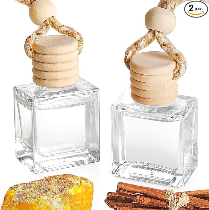 2-Pack Car Fresheners Long Lasting & Car Deodorizer - Amber Sandalwood Hanging Car Air Freshener for Men and Women, Car Necessities & Scent Diffuser by VUTOLLOSA