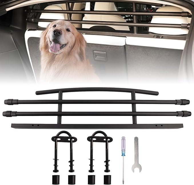 maXpeedingrods Dog Car Barrier for Tesla Model Y 2021 2022 2023 2024, Pet Barrier Heavy-Duty Metal Stainless Steel Dog Divider for SUV