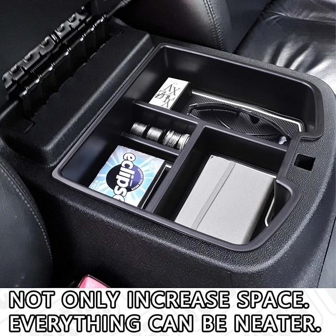 HGWEI Center Console Organizer Compatible with 2007-2014 Chevy Silverado GMC Sierra Avalanche Tahoe Suburban Yukon Yukon XL Accessories, Floor Mounted Center Console ONLY, White Trim