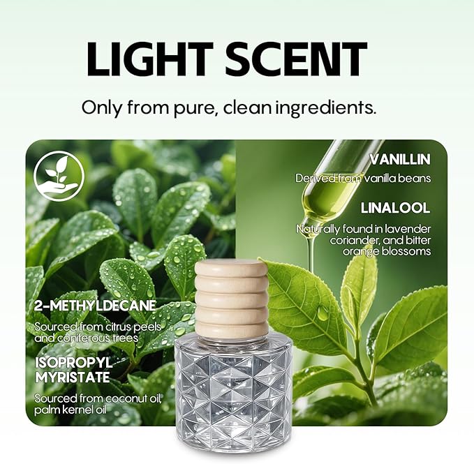 Car Air Freshener-Vanilla Cream Scent Car Fresheners Long Lasting Essential Oil Car Diffuser- Cute Car Accessories for Women Interior without Methyl Carbitol&Hexylene Glycol