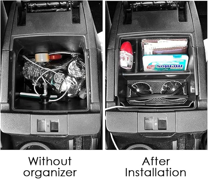 RESTBONE Center Console Organizer Tray Compatible with 2011 2012 2013 2014 2015 2016 2017 2018 Jeep Wrangler JK and JKU Accessories Armrest Storage Interior Box Tray