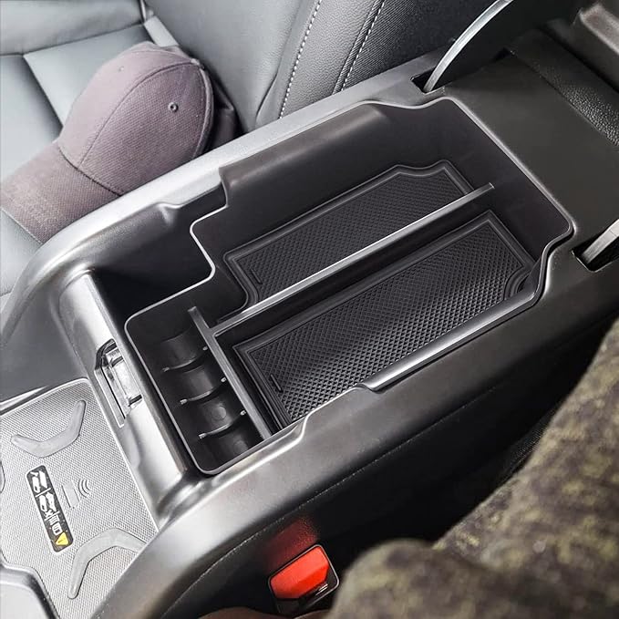 TACORBO Center Console Organizer Compatible with Chevy Colorado/GMC Canyon Accessories 2015-2020 2021 2022 Armrest Secondary Storage Box, ABS Materials,Black Trim