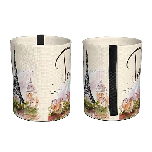 The Famous Paris Eiffel Tower Car Trash Can Leak Proof Hanging Waterproof Garbage Can Multipurpose Trash Bin for Car SUV Front Seat Headrest Collapsible and Portable Storage Pocket