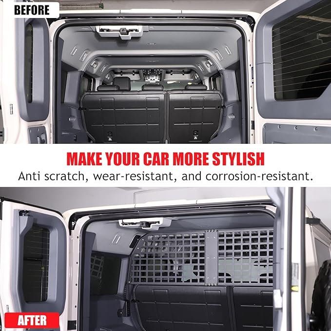 Dog Car Barrier & Trunk Cargo Rack Compatible with Ineos Grenadier 2020-2026, Travel Car Dog Barrier Net Partition Door Restraint Fence, Guard Blocks Access to Front Seats
