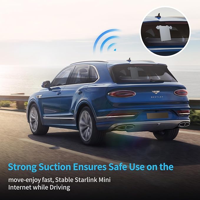 ANMONE Car Mount for Starlink Mini, Suction Cup Dash Mount for Starlink Mini, Dashboard & Windshield Ensures Stable Satellite Signal,for Starlink Car Holder Bracket for Most Vehicles