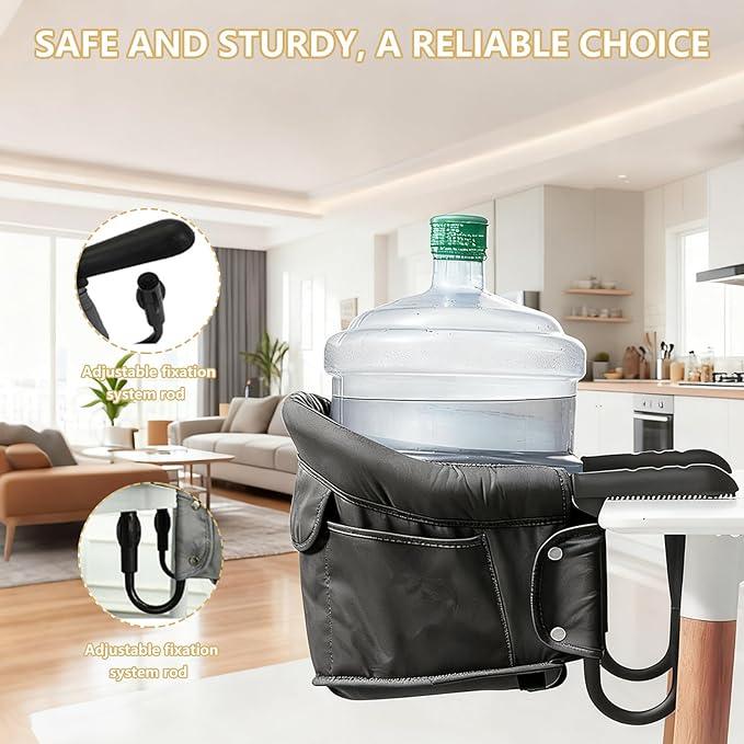 Dog & Cat Table High Chair, Adjustable Pet Booster Seat for Feeding & Desk Use, Secure Seatmate Chair for Small Pets, Office & Dining Table Perch, Black