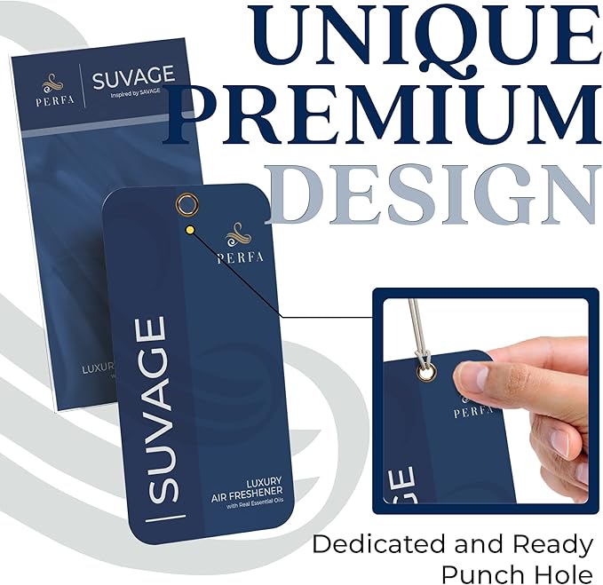 Solvère Disposable Card Freshener for Men | Car Scents Air Freshener with Solvère Fragrance | Strong Car Perfume Air Freshener with Odour Eliminating Technology by Perfa