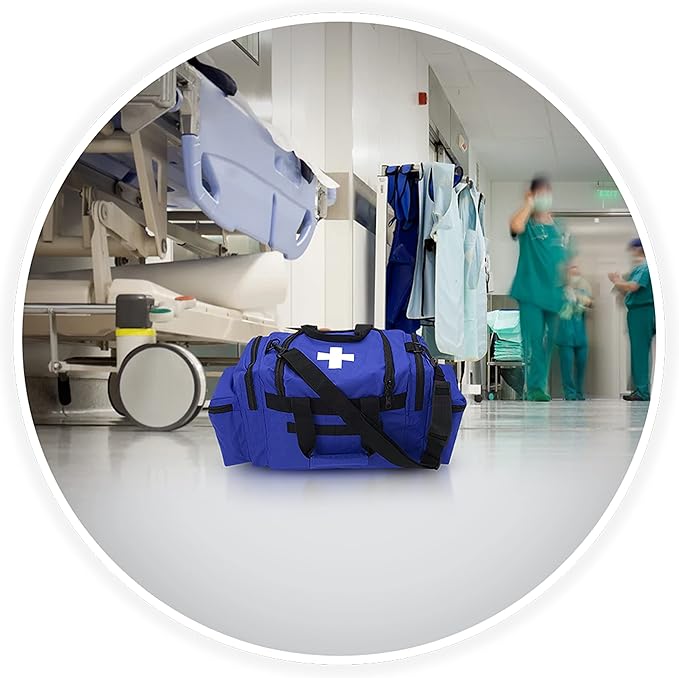 ASA TECHMED First Aid Responder EMS Emergency Medical Trauma Bag Deluxe, Blue