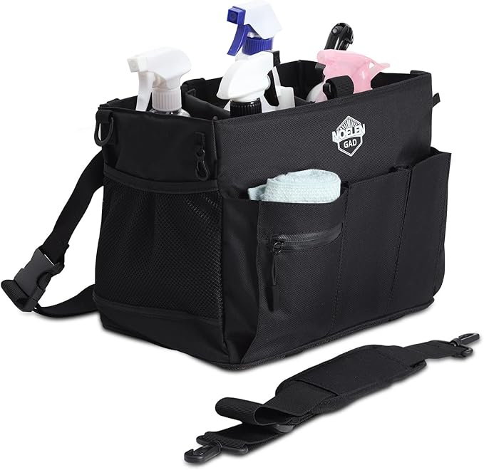 Large Wearable Cleaning Caddy Bags with Handle and Shoulder and Waist Straps,for Cleaning Supplies,for Furniture Storage,Car Organizer