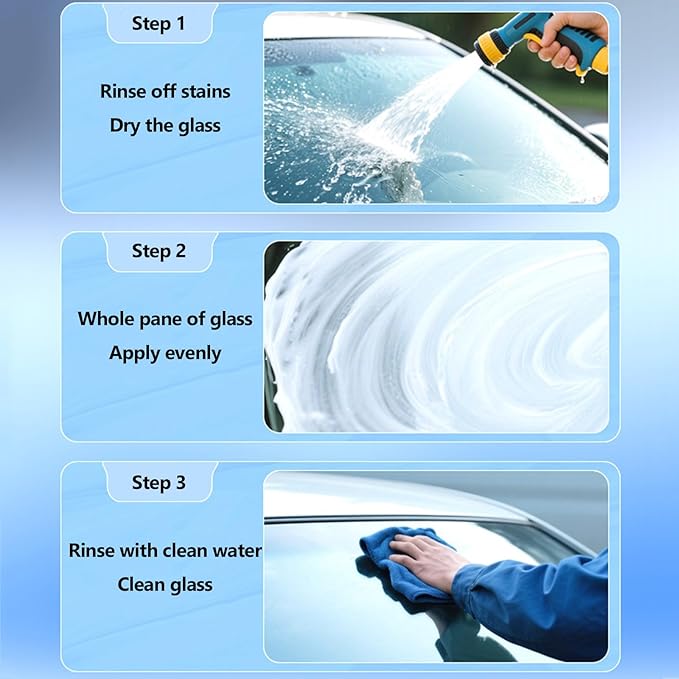 Glass Cleaner Glass Oil Film Cleaner for Car, Windshield Cleaner Tool for Automotive Windshield, Window, Mirror, Improve Windshield Clarity and Visibility for Safe Driving (1)