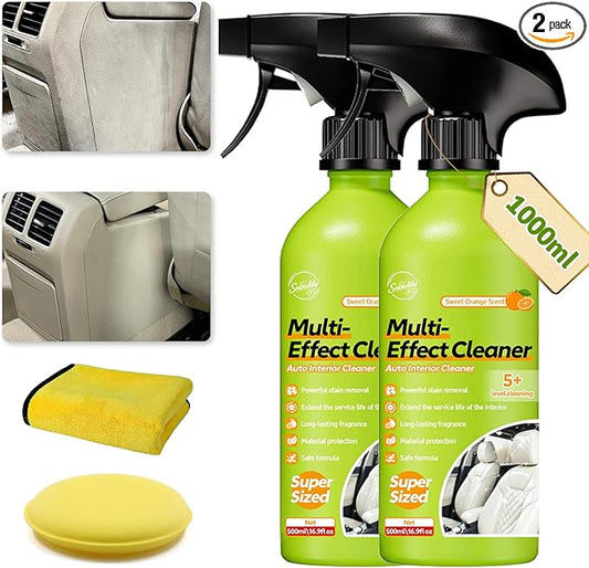 1000ml Car Interior Polish Ceiling Foam Headliner Roof Fabric Cleaner Spray Kit for Leather, utomotive Seat,Dashboard, Carpet,Plastic, Vinyl Glass, All-Purpose for Auto Interiors (2, 1000ml/33.8fl oz)