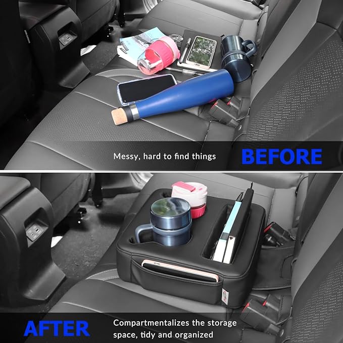 MARCHFA Cup Holders for Car SUV Backseat Cup Holders Rear Seat Drinks Holder Car Backseat Organizer Storage Backseat Accessories for Car Couch Boat Cup Holder Tray (Black)