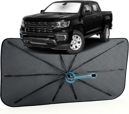 Car Windshield Sun Shade for Chevrolet Colorado 2015-2022 –[Reflective Coated Fabric] Sunshade Umbrella for Front Window, Car Shades Sun Visor Keep Car Cool and Protects Interior, 1:1 Exact Fit