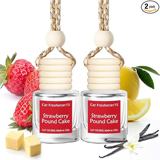 Hanging Car Air Freshener, Long Lasting Scent, Cute Air Fresheners for Women, 2 Pack Non-Toxic Essential Oil Diffuser, Made in USA