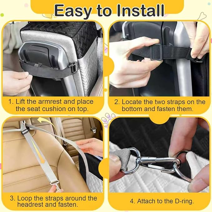 Dog Car Seats for Small Dogs, Center Console Dog Booster Portable Car Seat for Puppy, Doggy, Cats, Small Pets 0-15 lbs, with Safety Net
