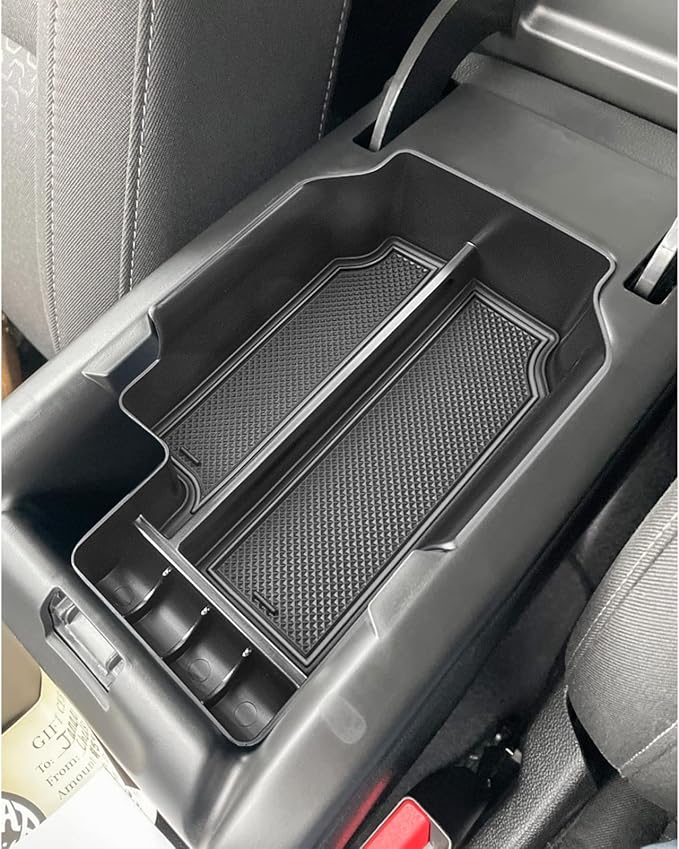 TACORBO Center Console Organizer Compatible with Chevy Colorado/GMC Canyon Accessories 2015-2020 2021 2022 Armrest Secondary Storage Box, ABS Materials,Black Trim