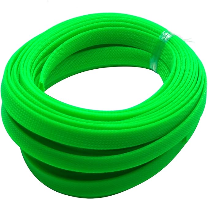 Aicosineg 32.8ft PET Flexible Braided Cable Sleeve 0.44inch Width Wire Loom Sleeving and Organizer Flexible Wire Mesh Sleeve for TV Audio PC Cords from Pets Chewing Green