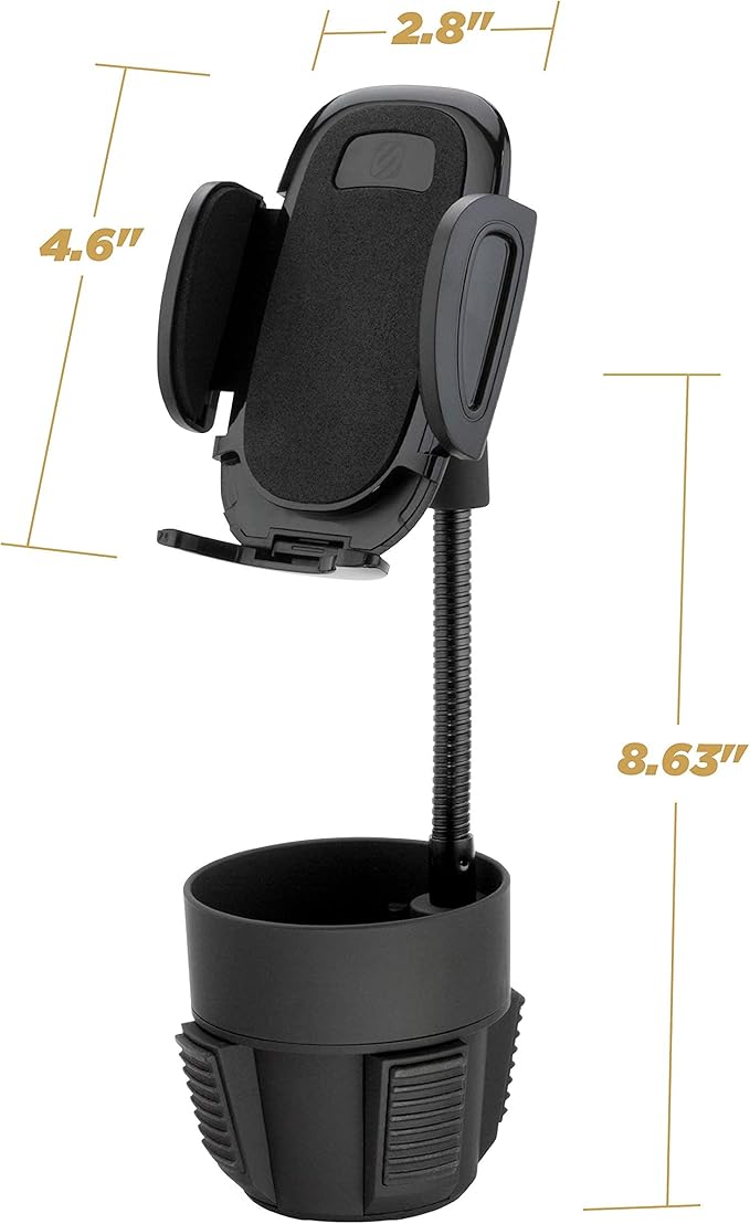 Scosche SUHCUPM-XCES0 Select Cup Holder Phone Mount Cradle for Car or Truck - Universal Hands-Free Gooseneck Mount for Car Cup Holder - Vehicle Cell Phone Cradle for iPhone or Android Smartphones