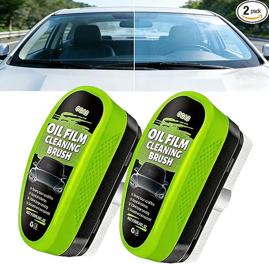 2026 Upgrade Automotive Oil Film Cleaning Brush,2PCS Glass Cleaner for Windshield Oil Film Remover, Car Glass Remover for Windshield Improves Clarity and Visibility