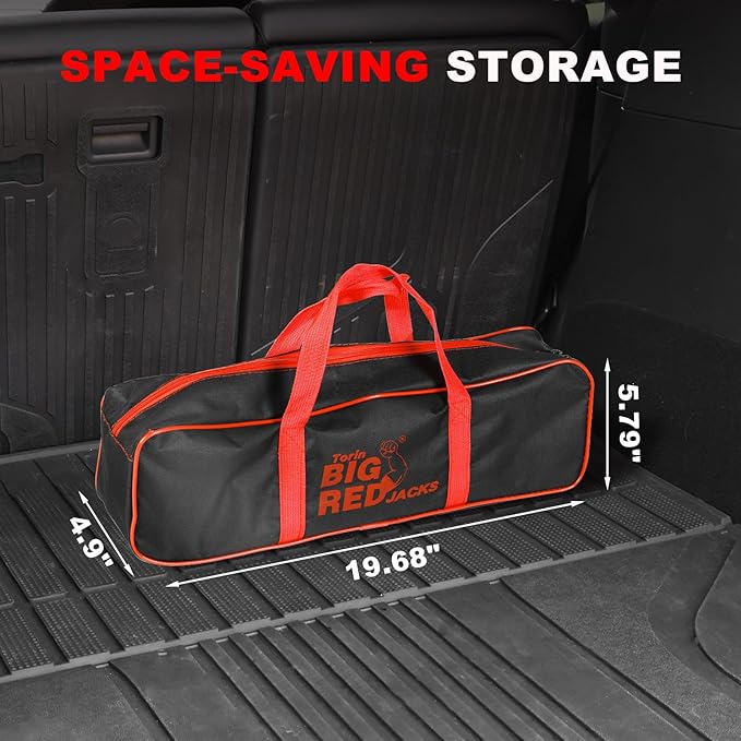 Big RED Car Jack 2Ton/4409 lbs Universal Scissor Jack with Rubber Pad, Portable Tire Changing Kit with Lug Wrench, Emergency Kit for Sedan SUV MPV