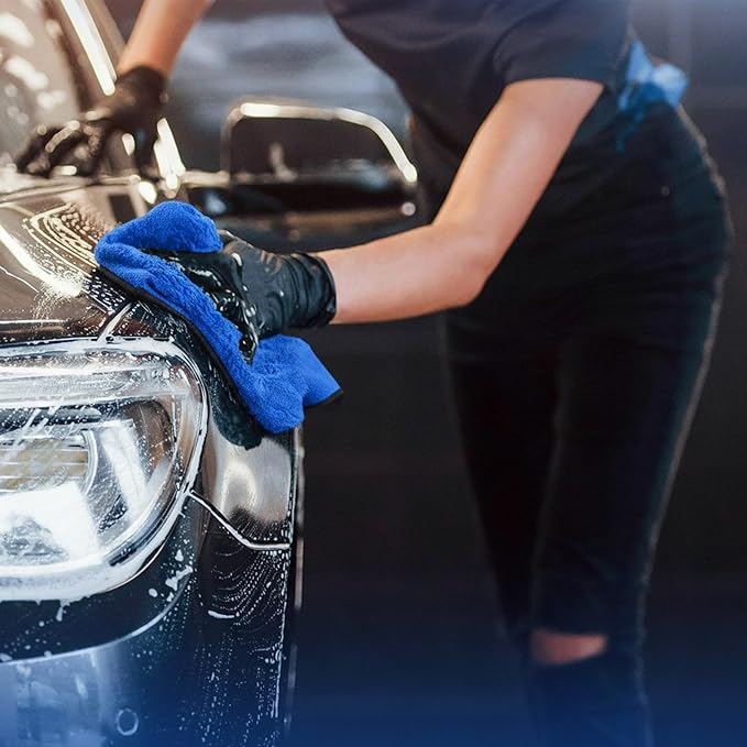 Tallew 80 Pcs Microfiber Towels:16"x16" Microfiber Drying Towels Bulk Micro Fiber Car Cleaning Cloth for Cars Drying Washing Polishing Office Windows Cleaning Household Supplies (Blue)