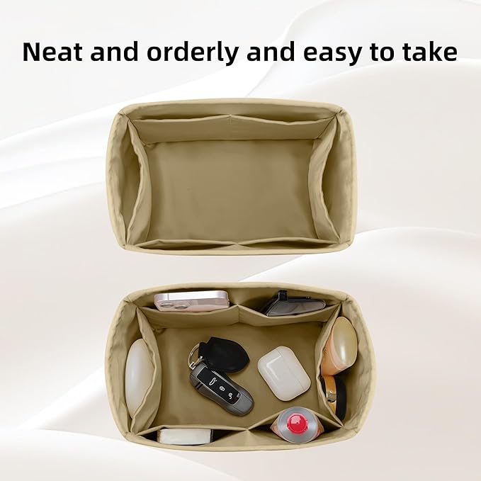 DGAZ Silk Purse Organizer Insert Fits LV Speedy 16/20/25/30/35/40/45 bags，Silky Smooth Bag Organizer，Luxury Handbag & Tote Shaper(S2 trench,SP20)