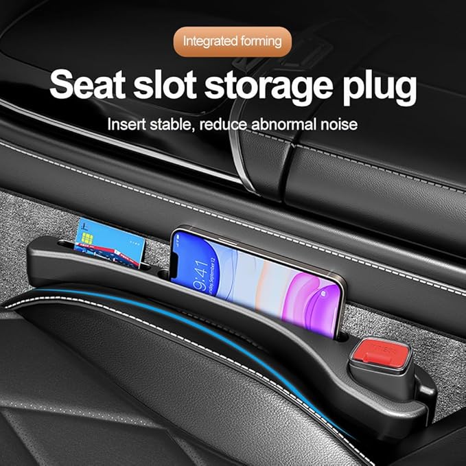 2PCS Car Seat Gap Filler Organizer with Phone Holder,[Upgrade Version] Car Seat Gap Organizer for Prevent Falling,Essential Car Accessories Car Side Seat Gap Filler (Black)