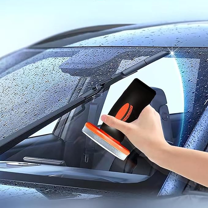 Car Glass Oil-Film Remover, Glass Emulsion Cleaner Cleaning Board, Automotive Oil Film Cleaning Brush for Car, Improve Windshield Clarity and, for Safe Driving (2 Pcs)