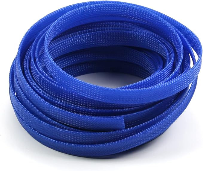 Aicosineg Cable Sleeve Braided Sleeving PET Wire Loom Tubing Cable 32.81ft-4/9inches Wrap Protector for HiFi Audio and Video Headphone Cable Protect Wires from Chewing of Pets Blue