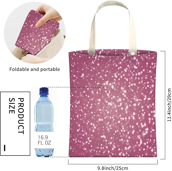 Cute Car Trash Can, Hanging Canvas Car Back Seat Organizer and Storage Bag, Funny Car Trash Bag for Travelling, Outdoor Cute Pink Glitter Print