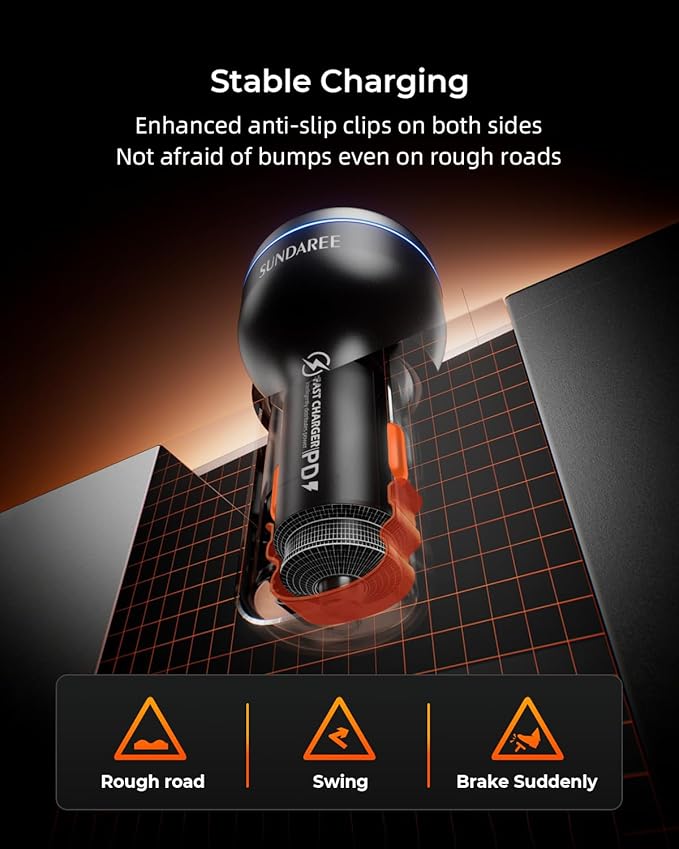 SUNDAREE 230W USB C Fast Car Charger, 3-Ports Mutiple Car Charger Adapter, Fast Charging PD140W/PPS63W/QC45W Compatible with iPhone16/15Pro/MacBook/iPad/Laptop/SamsungS24,Cigarette Lighter USB Charger