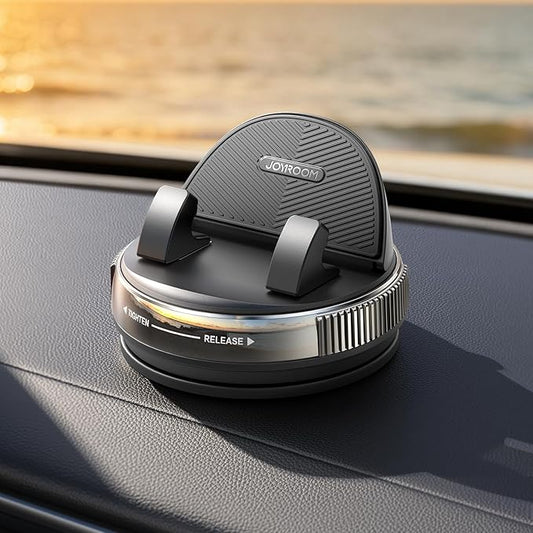 JOYROOM Car Phone Mount, [360° Rotation+Thick Case Friendly] Cell Phone Car Holder with Adjustable Spring Clip, Anti-Slip Silicone Universal Dashboard phone holder for Car for iPhone, Smartphones, GPS