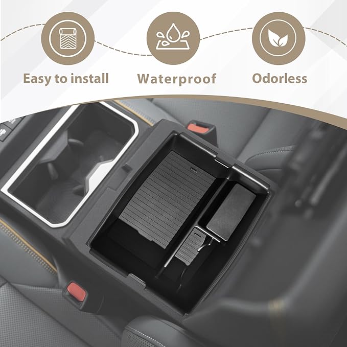 Muslogy Center Console Organizer for 2024 2025 2026 Toyota Tacoma 4th Gen Accessories Interior Storage Box Insert Tray Phone Pocket(Dash Tray for 8-inch Screen+Console Organizer+Hidden Box)