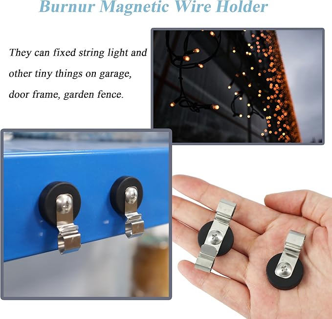 Heavy Duty Magnetic Cable Holder Clips, Anti-Scratch Magnetic Cord Organizer, Anti-Slip Strong Magnet Cable Clips, Wire Holder for Joyroom, Car, Garage, Office, Patio, Computer 6 PCS