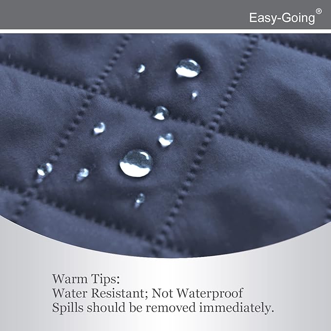 Easy-Going Reversible Loveseat Couch Cover for 2 Cushion Couch Sofa Cover for Dogs Water Resistant Furniture Protector with Foam Sticks Elastic Straps for Pet (Loveseat, Dark Blue/Ivory)