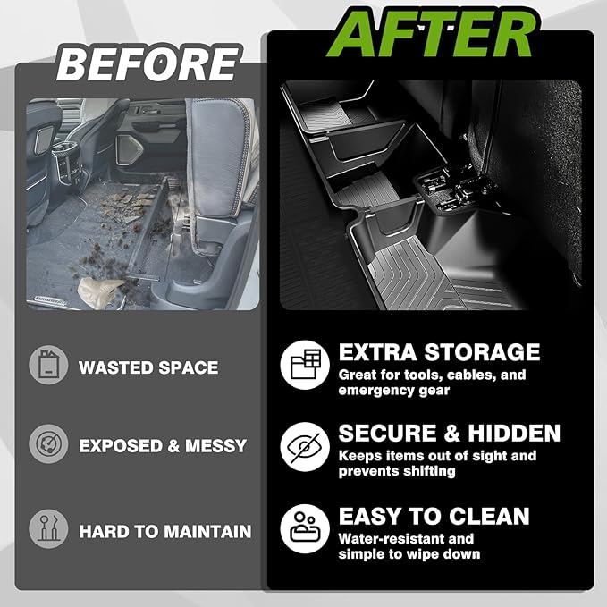 VaultsOnWheels Under Seat Storage Box Fit for Dodge Ram 1500 2026 2025-2019 Crew Cab Accessories, Console Organizer Truck Tool Box Custom Fit Detachable Underseat Organizer (Not for Classic Model)